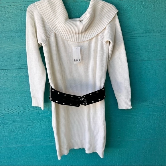 CLEARANCE BAR III IVORY BELTED SWEATER DRESS SIZE SMALL NWT - Picture 7 of 8
